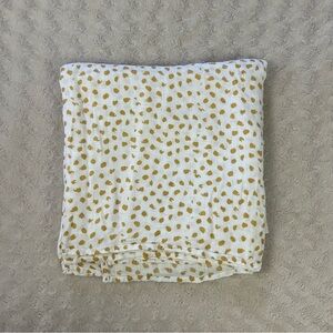 Bunny Palm Tan Spots Baby Swaddle Blanket White Bamboo Muslin Thin Animal Print